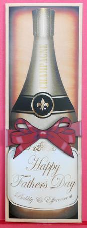 Large Dl Fathers Day Champers in a Box Card N 3D Decoupage by Eunice Roberts