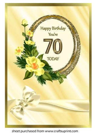 Oval Frame with Flowers 70th Birthday by Eunice Roberts