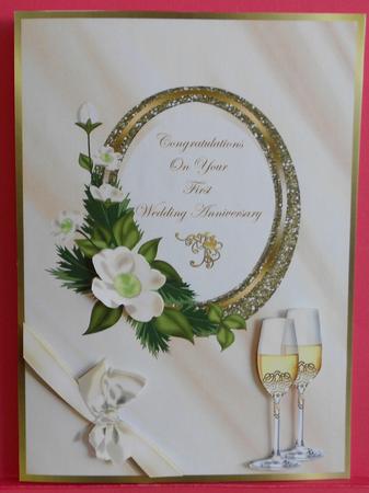 A4 1st Anniversary Card Front by Eunice Roberts