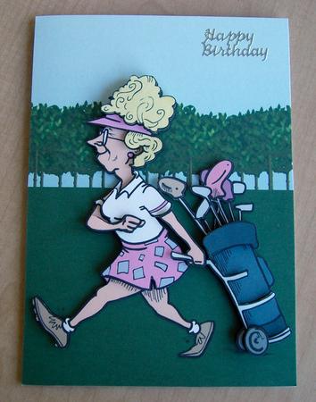 Off to the Next Hole Quick Card Front with Decoupage by Eunice Roberts