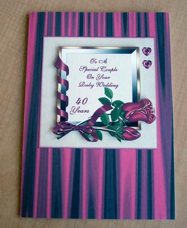 Roses & Ribbon Frame - Ruby Wedding by Eunice Roberts