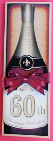 Large Dl 60th Champers in a Box Quick Card 3D Decoupage by Eunice Roberts