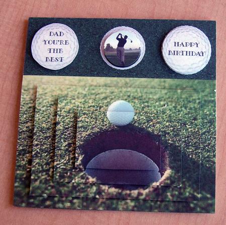 Golf a Hole in One - Father's Day - Birthday Pyramid Card by Eunice Roberts