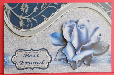 Best Friend Winter Rose Card Front by Eunice Roberts