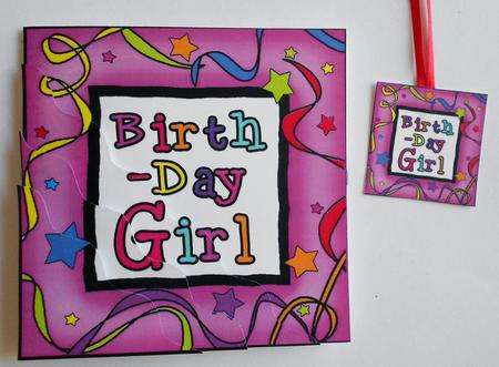 Birthday Girl Wavy Corner Side Stacker Topper by Eunice Roberts