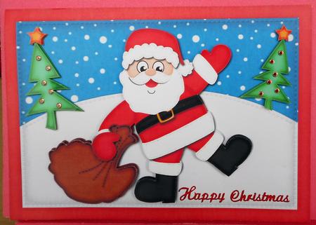 A4 Xmas Santa N Sack Felties Card Topper by Eunice Roberts