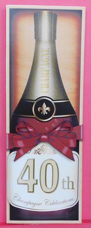 Large Dl 40th Champers in a Box Quick Card 3D Decoupage by Eunice Roberts