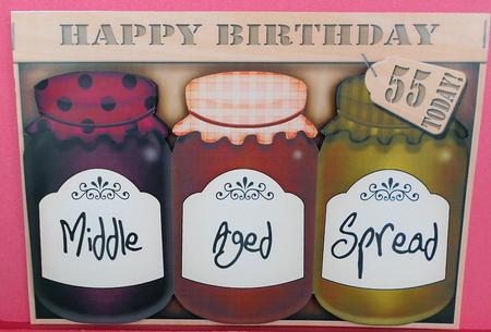 A4 Novelty Middle Aged 55th Birthday Jams N Chutney Topper by Eunice Roberts