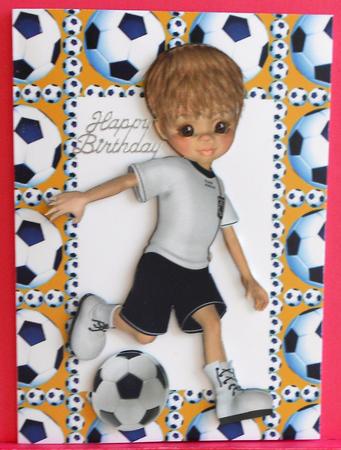 Football Crazy in Gold A4 by Eunice Roberts