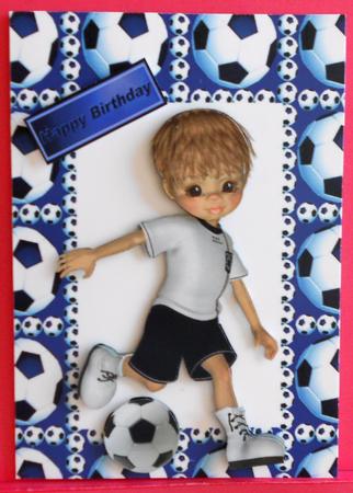 Having a Kick About with a Football in Blue by Eunice Roberts