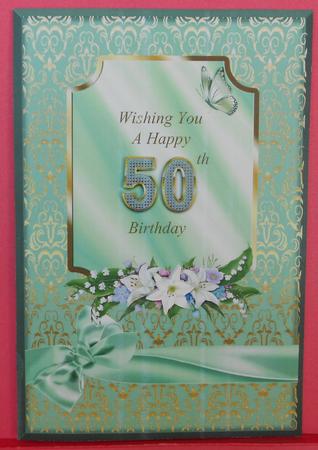 A4 Lilies & Butterfly 50th Birthday by Eunice Roberts