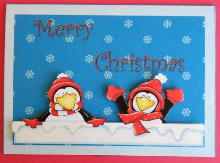 Merry Christmas Penguins A4 by Eunice Roberts