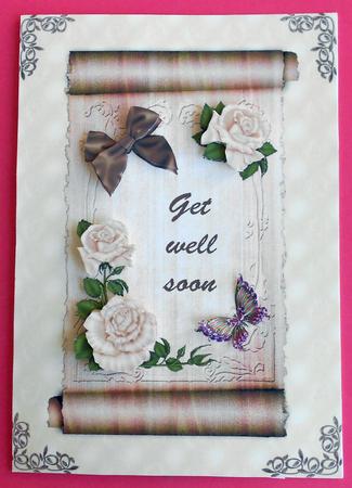 Brown Scroll with Roses by Eunice Roberts