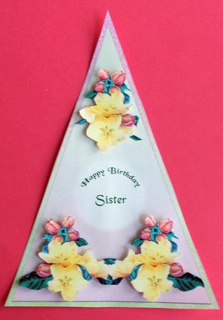 Wallflowers for Her Triangle Card by Eunice Roberts