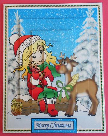 Cute Christmas Girl Pyramid by Eunice Roberts