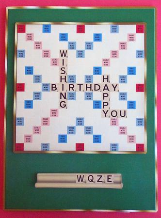 Word Game Birthday Card Front by Eunice Roberts