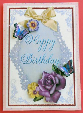 Beautiful Pink/lilac Birthday Front by Eunice Roberts