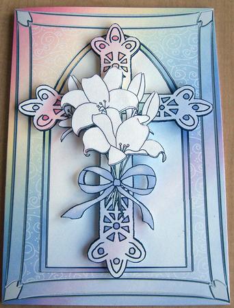 A4 Cross with Lillies by Eunice Roberts
