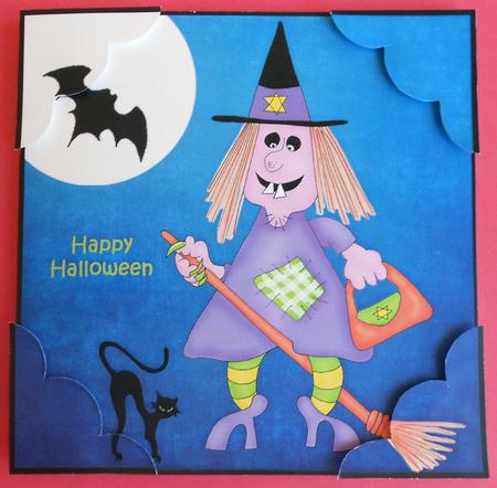 8 x 8 a Haunting We Will Go Scalloped Corner Topper by Eunice Roberts