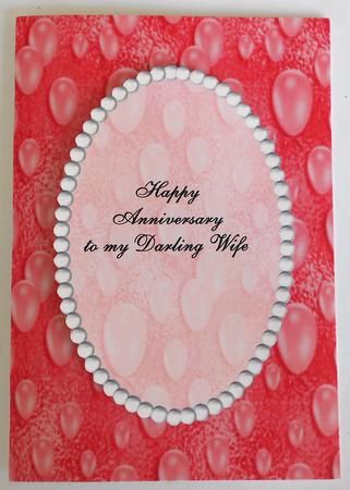 Ruby Balloons and Pearls Card Front by Eunice Roberts