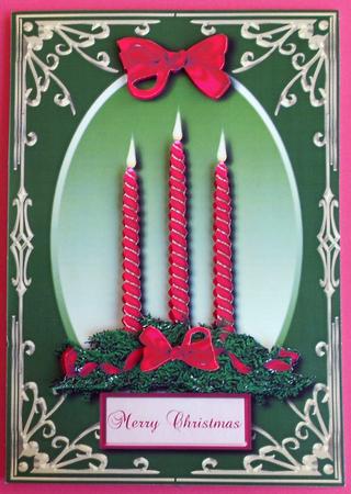 Christmas Candle Arrangement Red by Eunice Roberts