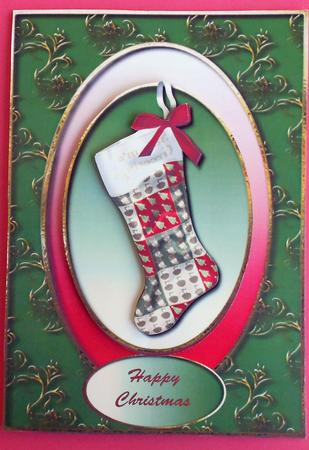 Christmas Stocking in Gilded Frame by Eunice Roberts