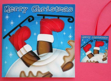 Xmas Ooops Rudolph Circle Pyramage Topper by Eunice Roberts