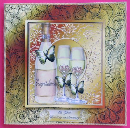 Golden Card Topper Wedding/anniversary by Eunice Roberts