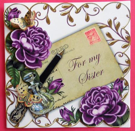Purple Rose for My Sister Ink Saver 8in Scallop Step by Step by Eunice Roberts