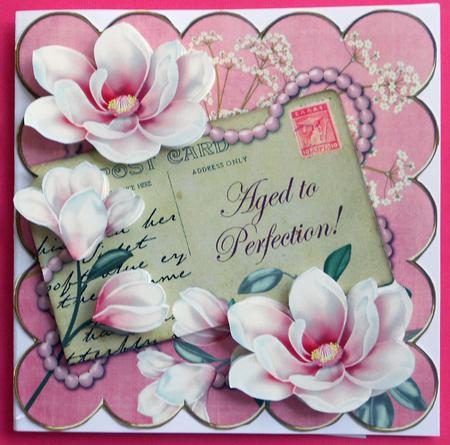 Pink Magnolia Aged to Perfection 6in Decoupage Step by Step by Eunice Roberts