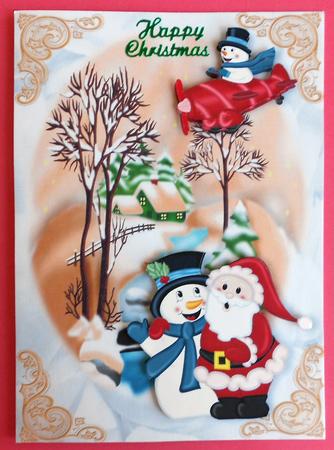 I Am on My Way Santa, Lovely Christmas Scene A4 by Eunice Roberts