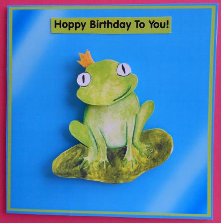 Hoppy Birthday-square Card by Eunice Roberts