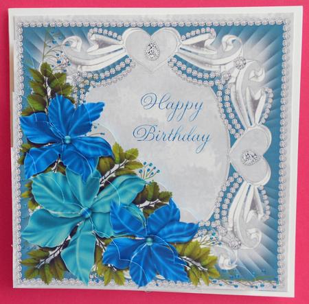 Blue Floral Corner Stacker by Eunice Roberts