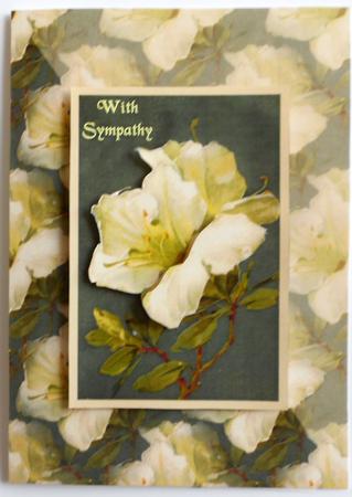 Cream and Green Flower Card Front by Eunice Roberts