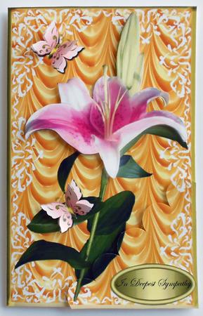 Lily & Two Butterflies Easter/ Sympathy Topper 2 by Eunice Roberts