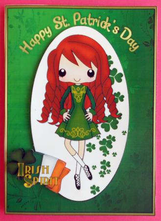 An Irish Dancer for St Patricks Day Quick Card by Eunice Roberts