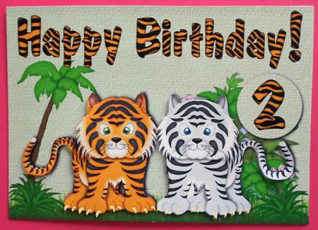 Happy Birthday Tiger Age Topper 2 3 4 5 6 7 by Eunice Roberts