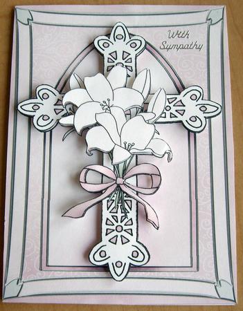 A4 Cross with Lillies by Eunice Roberts