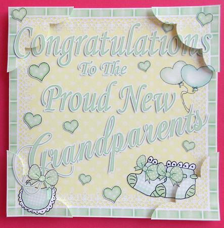 8 x 8 New Grandparents Scalloped Corner Topper by Eunice Roberts