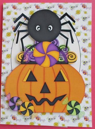 Spider and Candy Pumpkin Topper 1 by Eunice Roberts