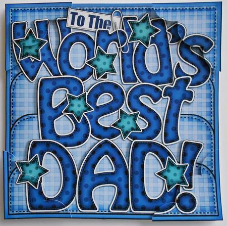 8 x 8 World's Best Dad Scalloped Corner Topper by Eunice Roberts