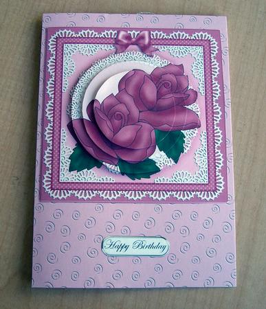Just Roses Quick Card with Circle Pyramage Topper by Eunice Roberts