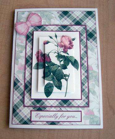Beautiful Floral Torn Edge Effect Card Front by Eunice Roberts