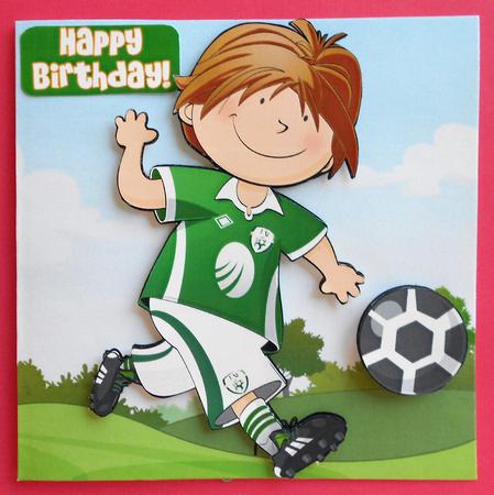 Mini Dude Footballer Ireland Strip 8x8 Quick Card by Eunice Roberts