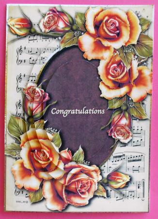 Musical Autumn Roses Oval Stacker by Eunice Roberts