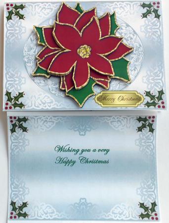 Poinsettia Christmas Card Front & Insert 5 by Eunice Roberts
