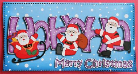Xmas Hohoho Santa Money or Gift Wallet and Card by Eunice Roberts
