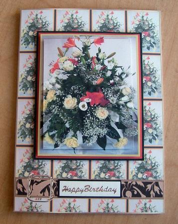 A Floral Card Front and Layers by Eunice Roberts