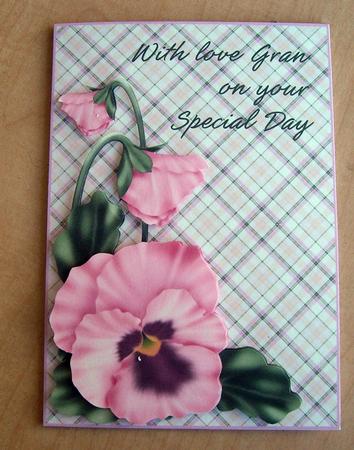 Pansy Card for Gran by Eunice Roberts