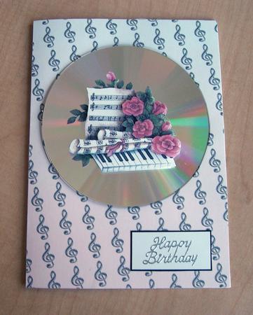 Music Note Treble Clef Pink Backing Sheet by Eunice Roberts
